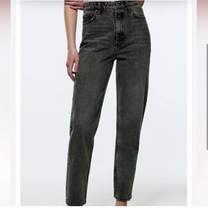 Black Acid Wash Zara 90s Mom Fit Jeans